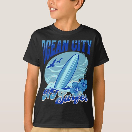 New Jersey Surfer Ocean City Nj Surfing Beach Sand T-shirt (Voorkant)