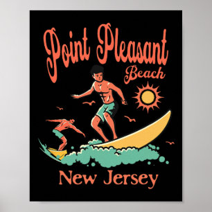 New Jersey Surfer Point Pleasant Beach Nj Surfen  Poster