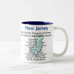 New Jersey Symbols & Map Tweekleurige Koffiemok