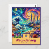 New Jersey Tapestry Kust & Cultureel Briefkaart (Voorkant / Achterkant)