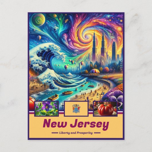 New Jersey Tapestry Kust & Cultureel Briefkaart (Voorkant)