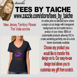 New Jersey Territory Bloem De Viola sororia T-shirt