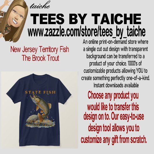 New Jersey Territory Fish, de forel van de beek T-shirt