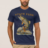 New Jersey Territory Fish, de forel van de beek T-shirt (Voorkant)
