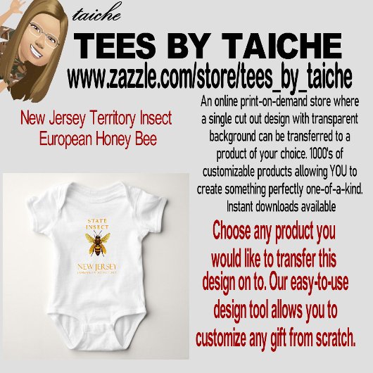 New Jersey Territory Insect Europese honingbij Romper