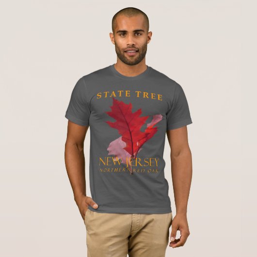 New Jersey Territory Tree, de noordelijke rode eik T-shirt (Voorkant volledig)