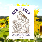 New Jersey The Garden State Est. 1787 Bird Briefkaart