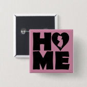 New Jersey Thuis Hart Staat Knop Badge Speld Vierkante Button 5,1 Cm (Voorkant /achterkant)