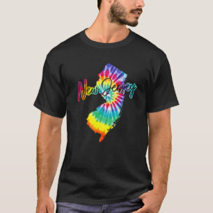 New Jersey Tie Dye State Map Pride Hippie T-shirt