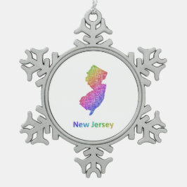New Jersey Tin Sneeuwvlok Ornament