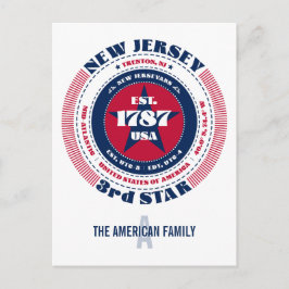 New Jersey, Trenton NJ, Patriottisch Monogram Briefkaart
