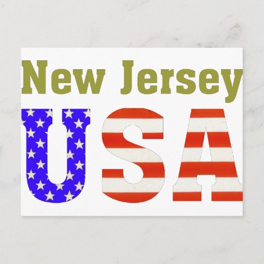 New Jersey USA. Briefkaart (Voorkant)