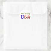 New Jersey USA. Ronde Sticker (Tas)