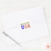 New Jersey USA. Ronde Sticker (Envelop)