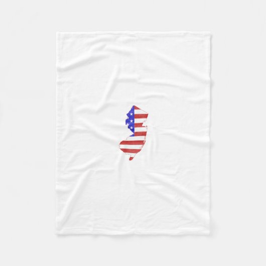 New Jersey USA vlag silhouette state map Fleece Deken (Voorkant)