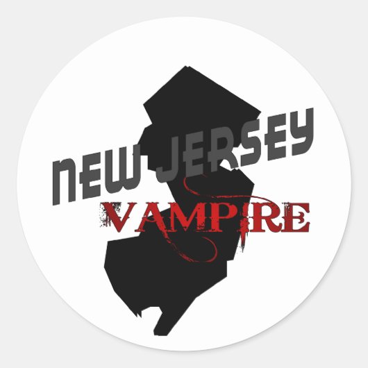 NEW JERSEY vampier Ronde Sticker (Voorkant)