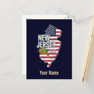 New Jersey Verenigde Staten Retro Kaart USA Souven