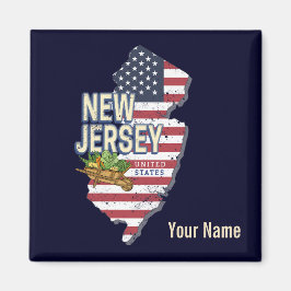 New Jersey Verenigde Staten Retro Kaart USA Souven Magneet
