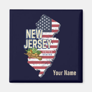 New Jersey Verenigde Staten Retro Kaart USA Souven Magneet