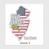 New Jersey Verenigde Staten Retro Kaart USA Souven Sticker (Vel)