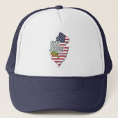 New Jersey Verenigde Staten Retro Kaart USA Souven Trucker Pet (Voorkant)