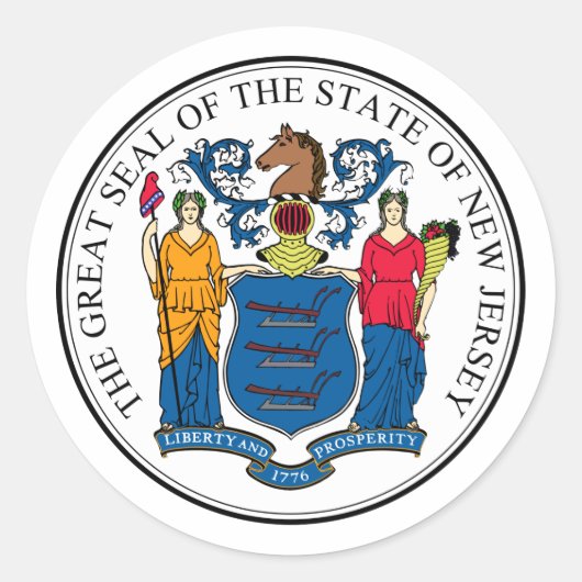New Jersey, Verenigde Staten van Amerika Ronde Sticker (Voorkant)