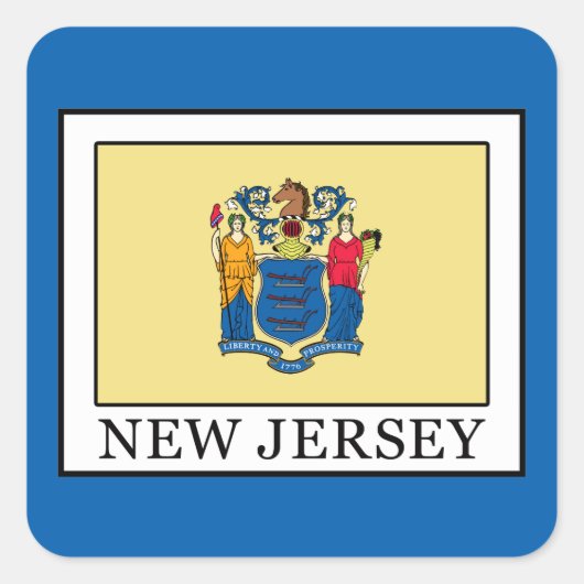 New Jersey Vierkante Sticker (Voorkant)