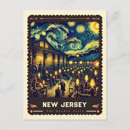 New Jersey | Vincent van Gogh geïnspireerd Briefkaart (Voorkant)