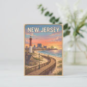 New Jersey Vintage Anime Reisposter Briefkaart (Staand voorkant)