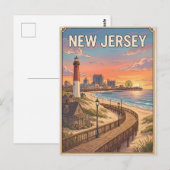New Jersey Vintage Anime Reisposter Briefkaart (Voorkant / Achterkant)