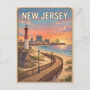 New Jersey Vintage Anime Reisposter Briefkaart