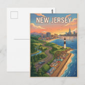 New Jersey Vintage Anime Reisposter Briefkaart (Voorkant / Achterkant)