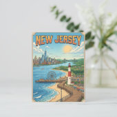New Jersey Vintage Anime Reisposter Briefkaart (Staand voorkant)