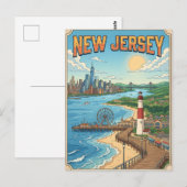 New Jersey Vintage Anime Reisposter Briefkaart (Voorkant / Achterkant)