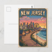 New Jersey Vintage Anime Reisposter Briefkaart (Voorkant / Achterkant)