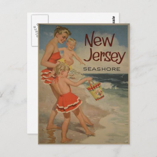 New Jersey Vintage Travel Poster Briefkaart (Voorkant / Achterkant)