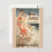 New Jersey Vintage Travel Poster Briefkaart (Voorkant / Achterkant)