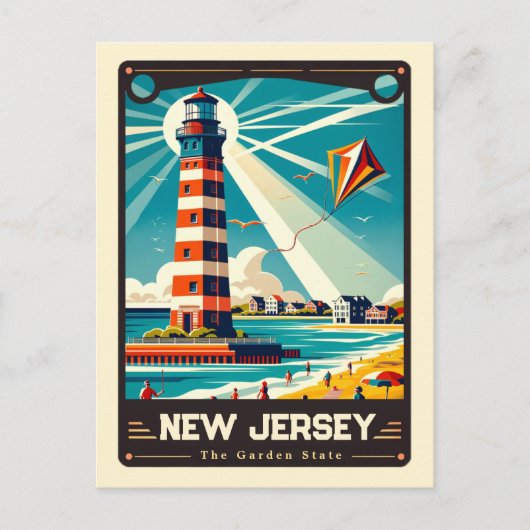 New Jersey | Vintage van patriottische spirit Briefkaart (Voorkant)