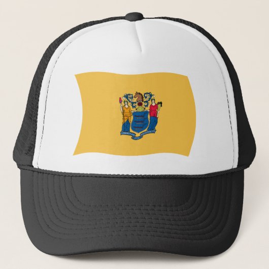 New Jersey Vlag Hoed Trucker Pet (Voorkant)