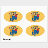 New Jersey Vlagsticker Ovale Sticker (Vel)