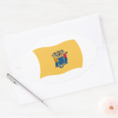 New Jersey Vlagsticker Ovale Sticker (Envelop)