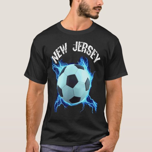 New Jersey Voetbal Retro T-shirt (Voorkant)