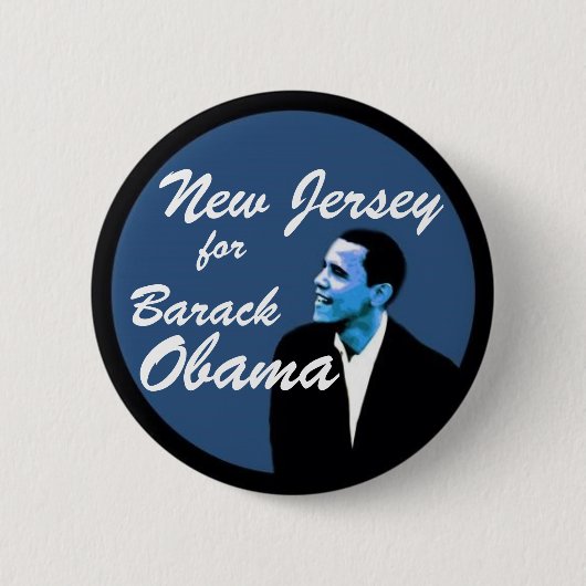 New Jersey voor Barack Obama Ronde Button 5,7 Cm (Voorkant)