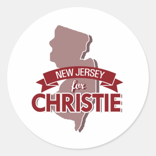 NEW JERSEY VOOR CHRISTIE - PNG.NL RONDE STICKER (Voorkant)
