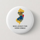 NEW JERSEY VOOR Hirsh Singh GOVERMOR Button (Voorkant)