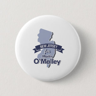 New Jersey voor Martin O'Malley Ronde Button 5,7 Cm