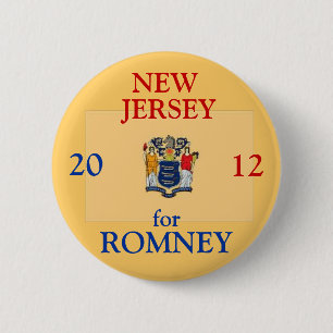 New Jersey voor Romney 2012 Ronde Button 5,7 Cm