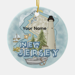 New Jersey Vuurtoren Keramisch Ornament
