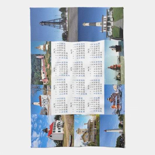 New Jersey Vuurtorens Theedoek (Verticaal)