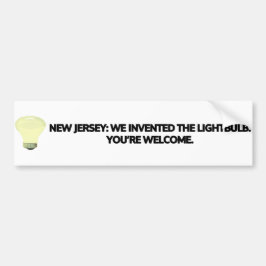 New Jersey: We hebben de lamp uitgevonden. Bumpersticker